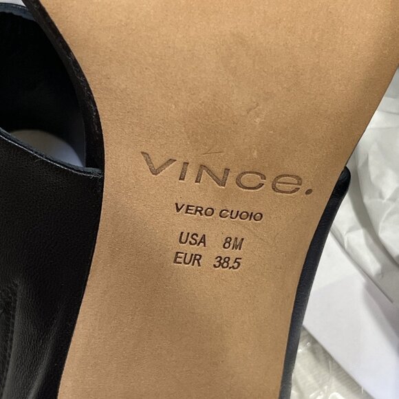 Vince Quinn Leather Heel Sandal In Black - Picture 9 of 12